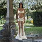 Women's Floral Lace Mesh Cami Bodycon Maxi Dress