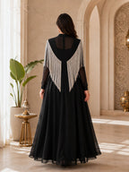 Women's Black Tassel Evening Dress