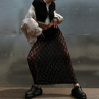Women's Lace Cutout Sheer Hip Skirt