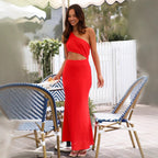 Women's Dress Solid Color Maxi Dress Red Dress