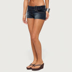 Women's Low-Rise Washed Denim Shorts