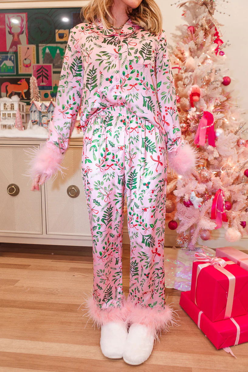 Satin Printed Pajamas Lingerie