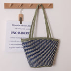 Women's Contrast Color One Shoulder Bag Twill Tote Bag