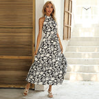 Summer Vacation Printed Halter Type Dress Popular Dress