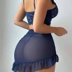 Sheer Mesh Sexy Nightdress Lace Sexy Lingerie Women