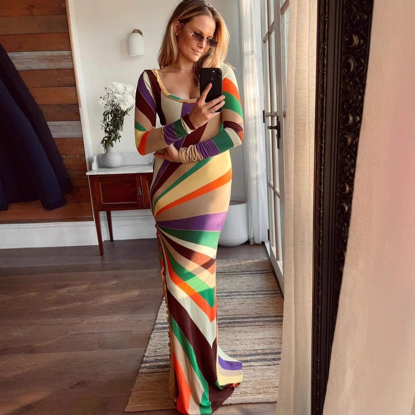 Women's Maxi Long Sleeve Dress