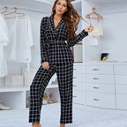 Plaid Long Pajamas Lingerie