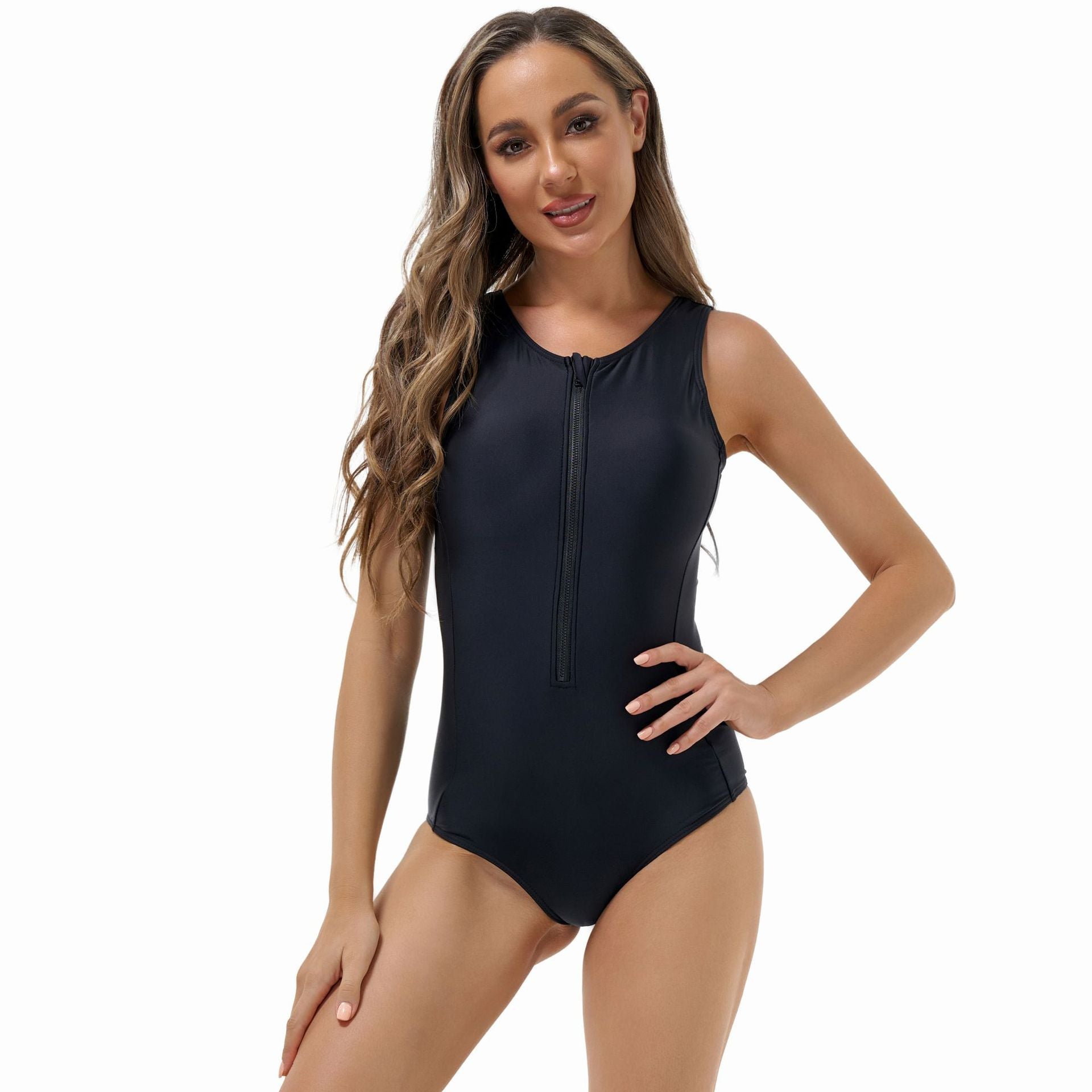Ladies Surfing Suit Solid Color SL Tri One Piece Swimsuit