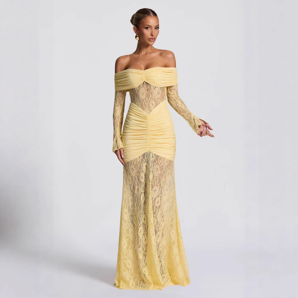 Women's Lace Fishtail Evening Dress
