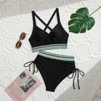 Drawstring One-piece Swimwear