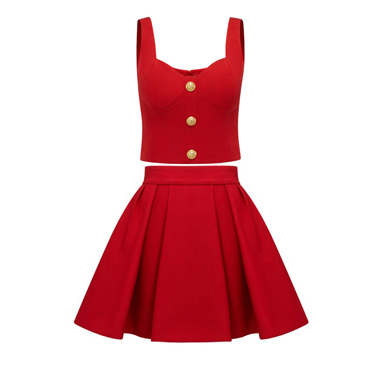 Women's Sleeveless Top and Skirt Two-Piece Set