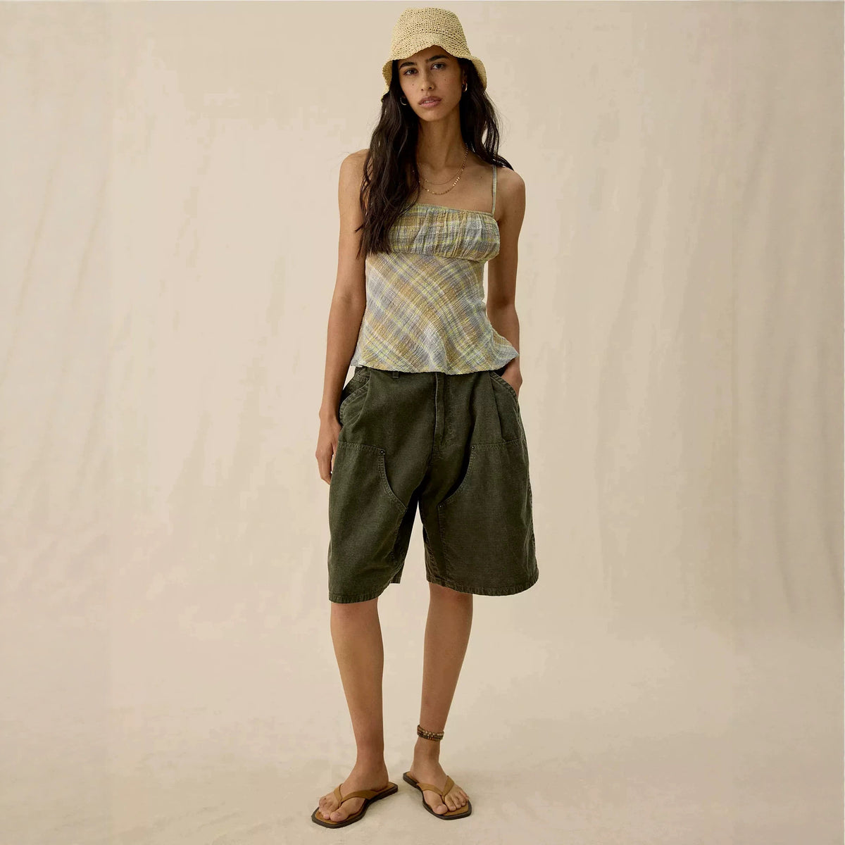 Women's Vintage Pleated Shorts