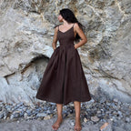 Women's Cotton V-Neck Maxi Dress