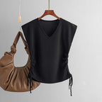 Women's V-Neck Striped Knit Tank Top