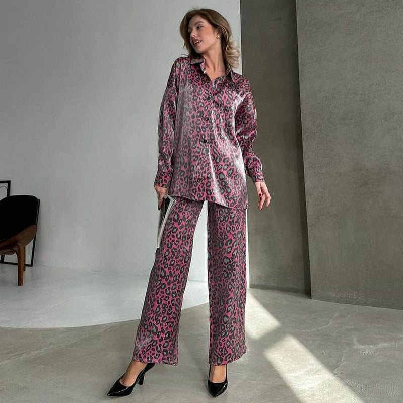Women's Casual Suit Women's Leopard Print Spring Women's Long Sleeved