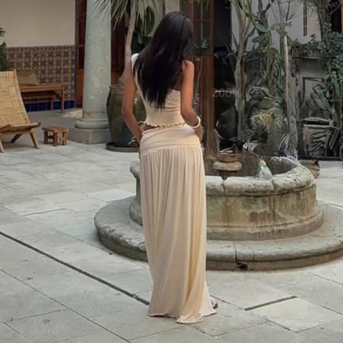 Women's Summer Sleeveless Off Shoulder Coordinated Two-Piece Set