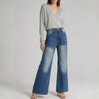 Washed Straight All Matching Slimming Draping Office Women
