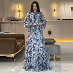 Printing Elegant Slim Maxi Dress