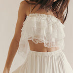 Lace Bow Detail Cropped Camisole Top