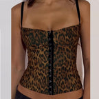Women's Leopard-Print Sleeveless Backless Top