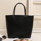 Solid Color Pp Basket Black Large