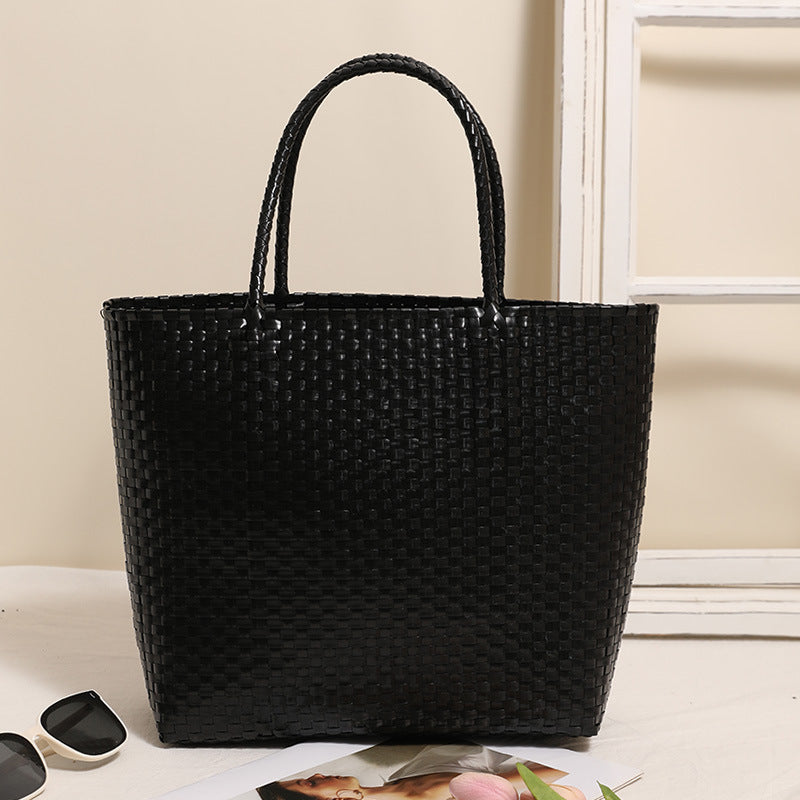 Solid Color Pp Basket Black Large