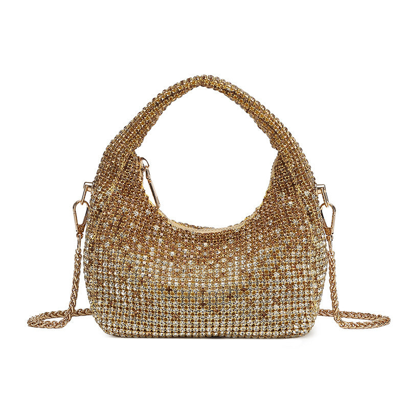 Women's Rhinestone Chain Bucket Bag