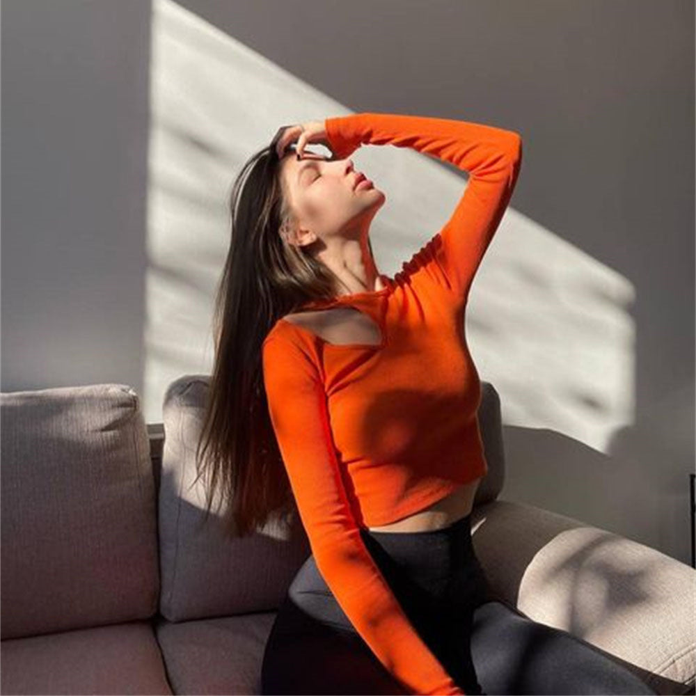 Women's Long Sleeved Round Neck T-Shirt Bottoming Shirt Inner Wear