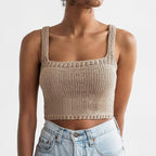 Women Clothing Casual Woolen Camisole Spring Summer
