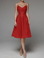 Women's Embroidered Sleeveless V-Neck Dress