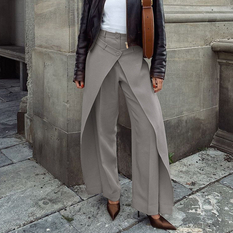 Irregular Wide-Leg Pants