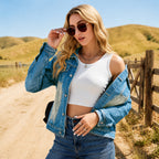 Collared Long Sleeve Metal Breasted Loose Shoulder Version