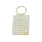 Women's Pearl Beaded Woven Handbag