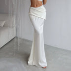 Spring Cross Design Niche Skirt Satin All Matching Hip Skirt
