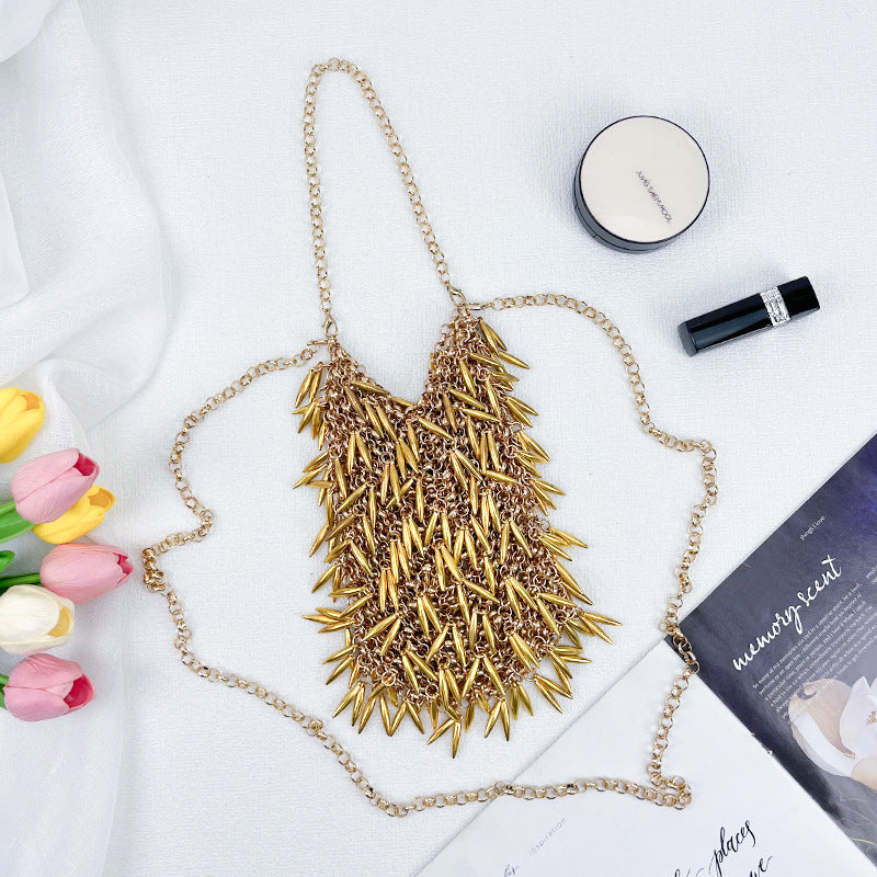 Women's Gold Chain Clutch Bag