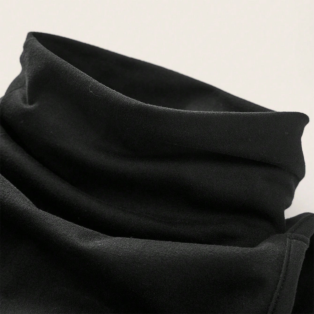 Women’s Black Cutout Mock Neck Long Sleeve Top