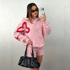 Women's Hooded Pullover and Shorts Set