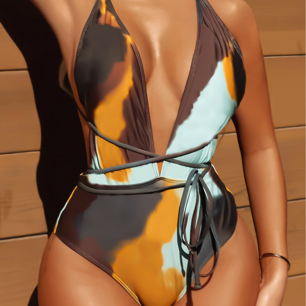 Lace Tie One-piece Swimwear