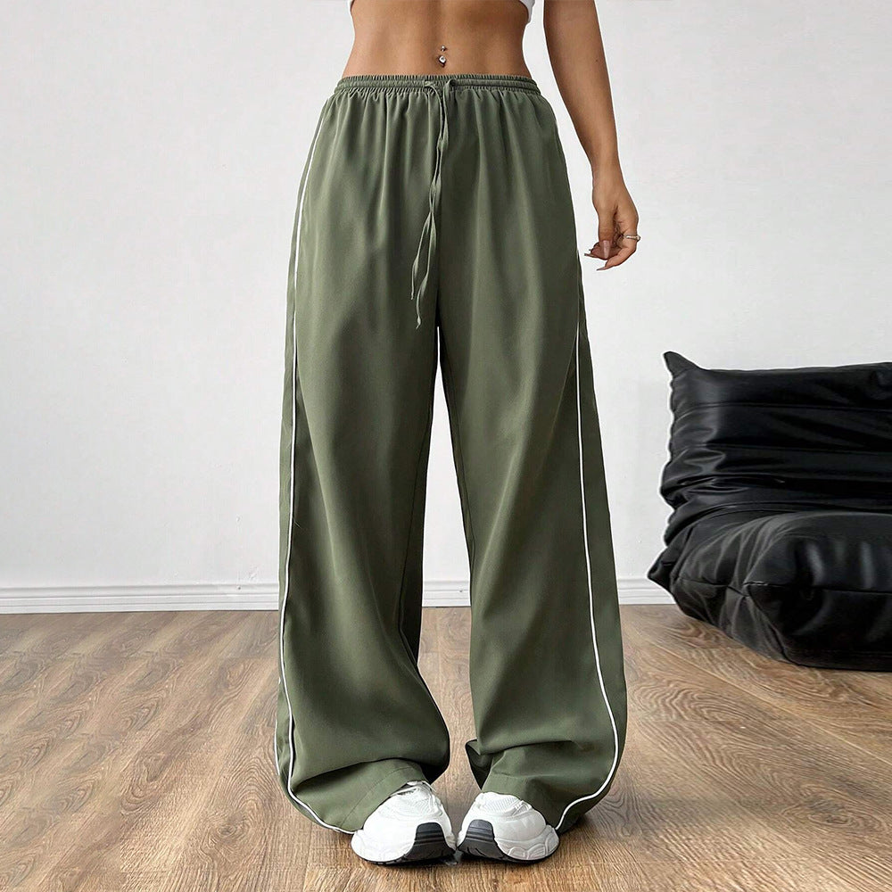 Women's Wide-Leg Contrast Pants