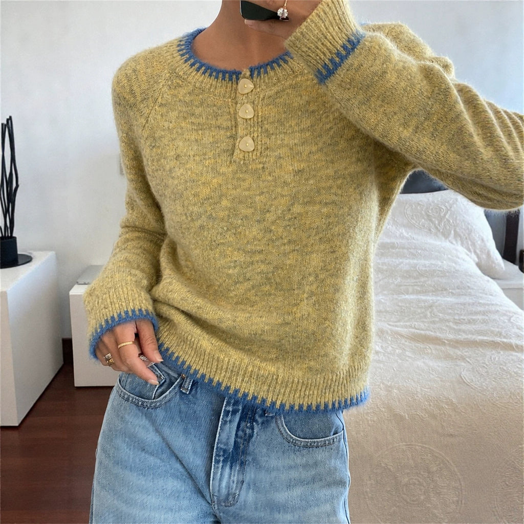 Women's Color-Block Knit Sweater Cardigan