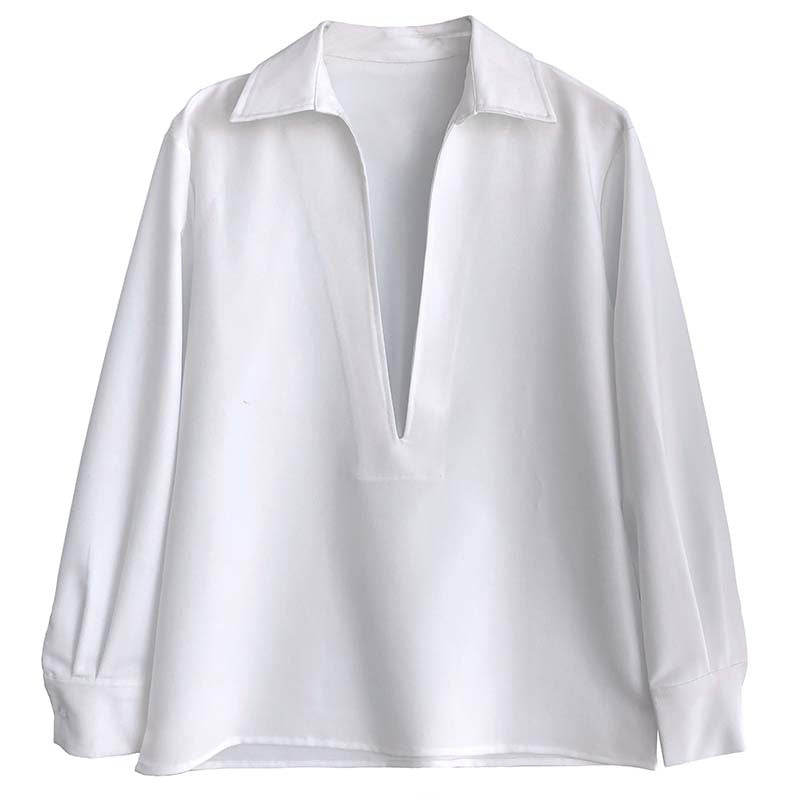 Women's Autumn Young Long Sleeve V-Neck Shirt Women Fashionable Outerwear Bandage Top
