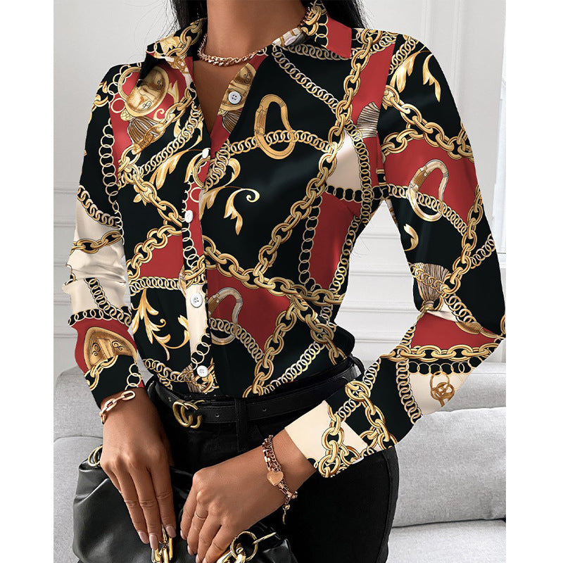 Women's Top Shirt Spring Autumn Long Sleeve Elegant Single Breasted Cardigan Shirt Women