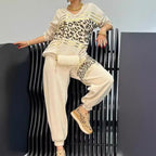 Women's New Leopard Print Stud For Autumn Winter Bronzing Sweater Two