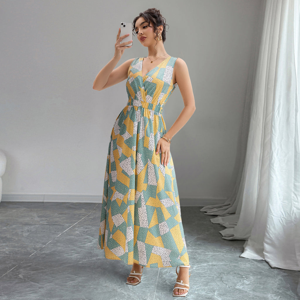Sleeveless V-Neck Maxi Dress