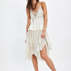 Summer Women Clothing Sexy Sling Mesh Embroidery Sheer CO
