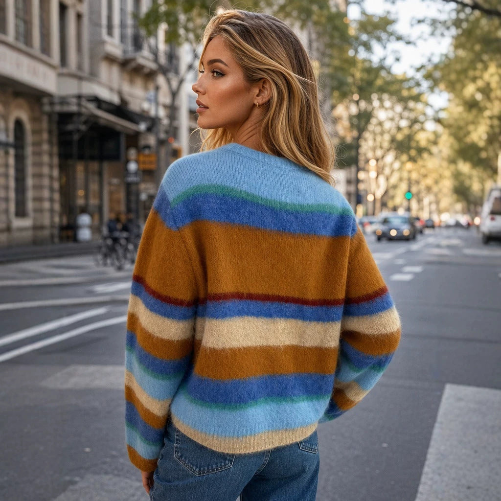 Women's Striped Knit Sweater