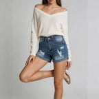 Women's High-Waist Denim Shorts