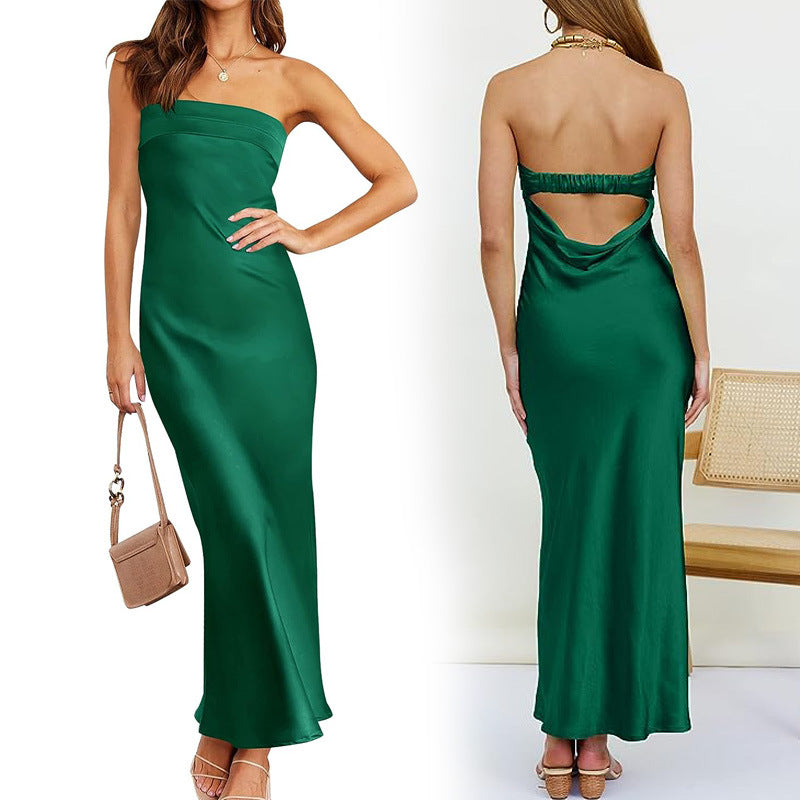 Women's Ladies Dress Sexy Tube Top Dress Sexy Backless Formal Dress Women Clothing