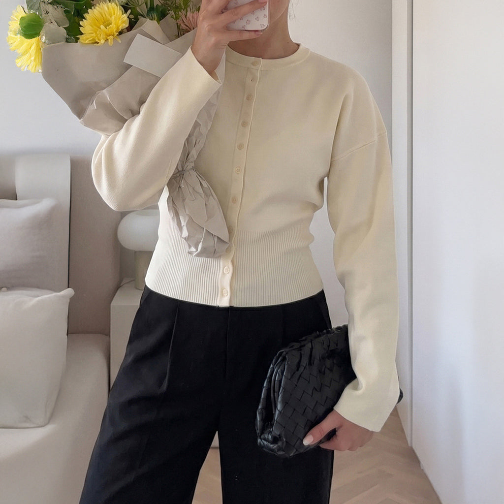 Women's Clothing Autumn Simple Holiday Knitted Cardigan Slim Top