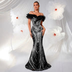 Women's Sequin Ruffled Dress